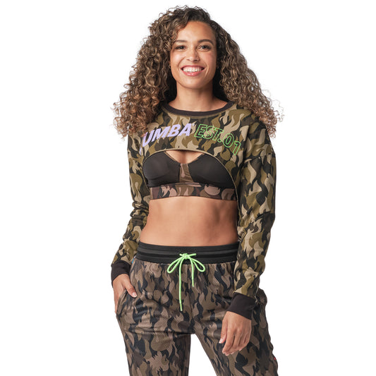 Zumba EST. 01 Long Sleeve Crop Top