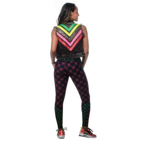 Zumba Style Denim Vest With Swarovski Crystals