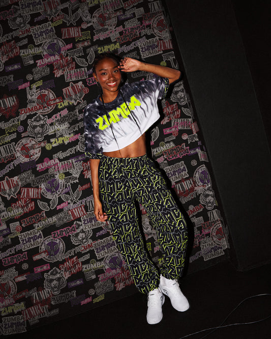 Rock n Roll Boxy Ultra Crop Top - White/Black