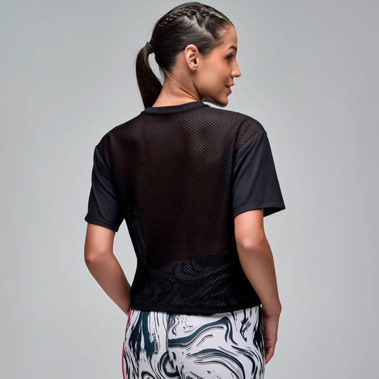 STRONG iD Boxy Top W Mesh Back - Black