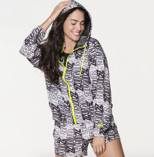 Zumba Electric Windbreaker Zip-Up Jacket