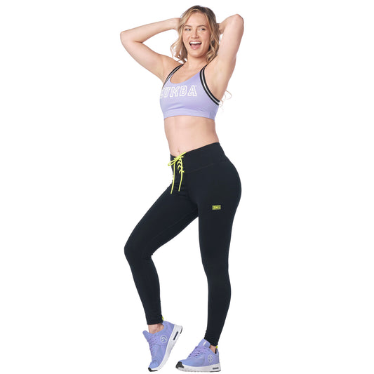 Zumba Dance Co. Laced Up Waistband Ankle Leggings