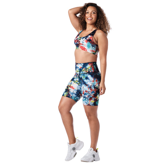 Zumba Worldwide Tie-Dye High Waisted Biker Shorts