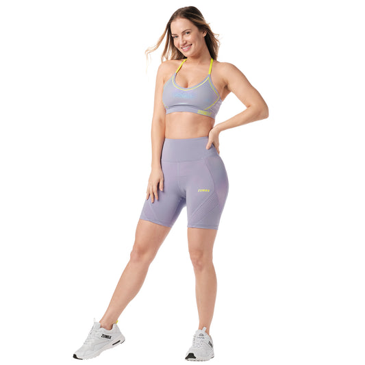 Zumba Futuristic High Waisted Biker Shorts