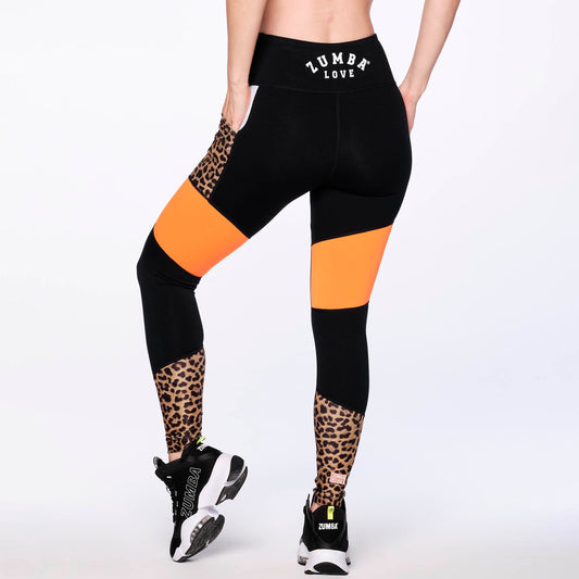 ليقنز زومبا بخصر عالٍ مزين بألواح عند الكاحل