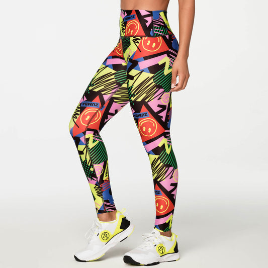 Zumba Happy And Fun High Waisted Ankle Leggings