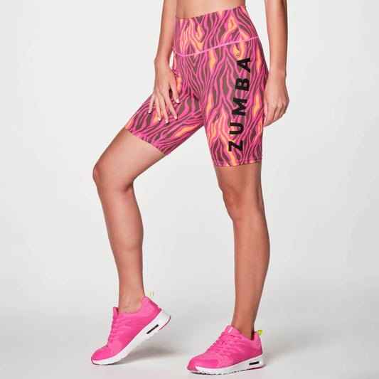 Zumba In The Wild High Waisted Biker Shorts