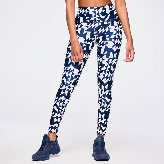 Zumba Out Loud High Waisted Ankle Leggings - Navy/White