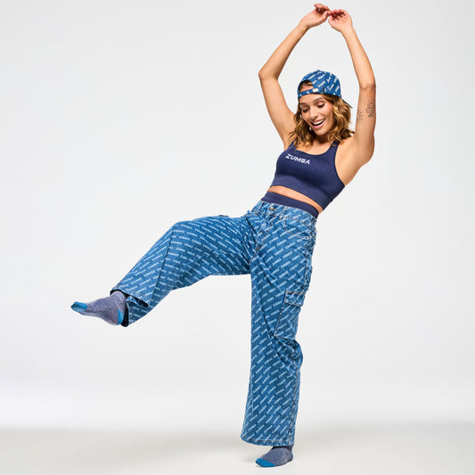 Blue Jean Baggy Denim Cargo Pants