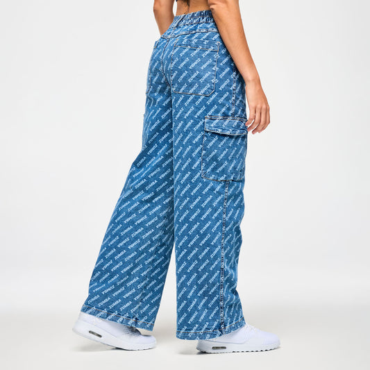 Blue Jean Baggy Denim Cargo Pants