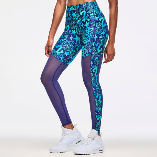 Zumba Libre High Waisted Ankle Legging With Mesh Inserts