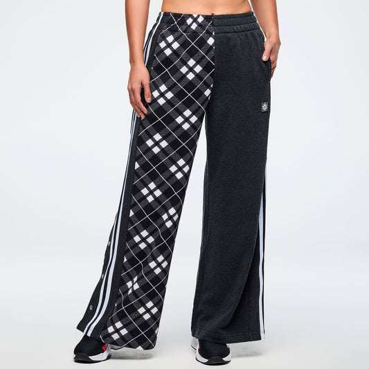 Eastern Flavor Wide Leg Pants With Wide Side Snap Placket