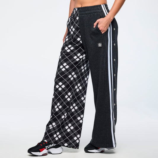 Eastern Flavor Wide Leg Pants With Wide Side Snap Placket