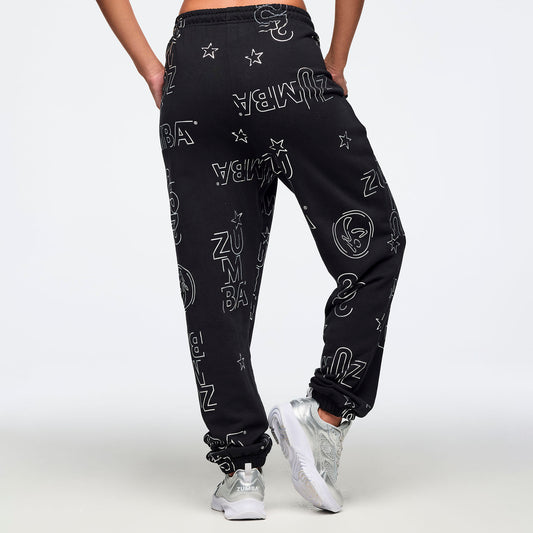 Zumba 25 Slouch Sweatpants - Black/Silver