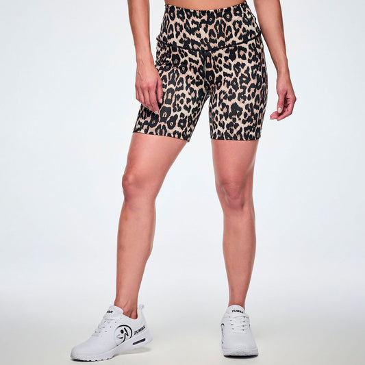 Rock n Roll Z-Lift High Waisted Biker Shorts - Black/Tan