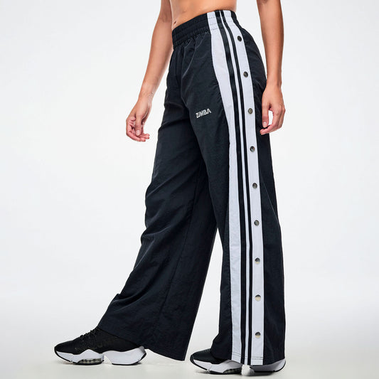 Dale-Z High Waisted Pants With Side Snaps - Bold Black