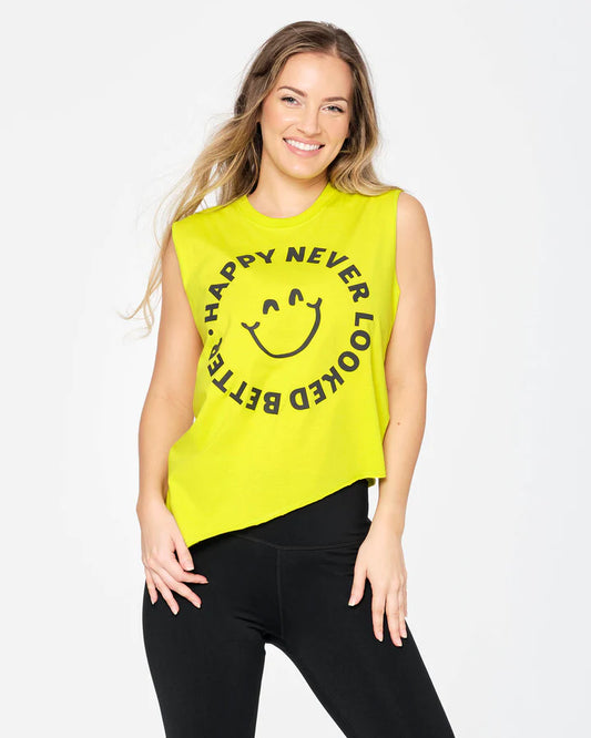 Happy Never Looked Better Asymmetrical Tank