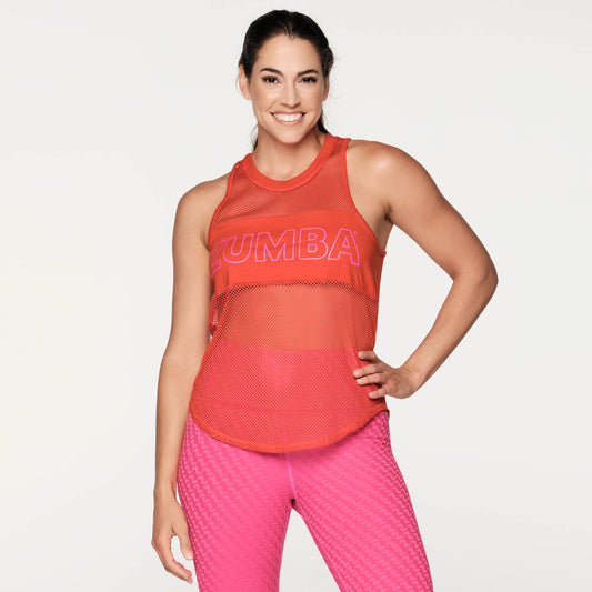 Zumba Forever High Neck Mesh Tank