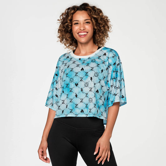 Zumba Fun And Happy Mesh Crop Top