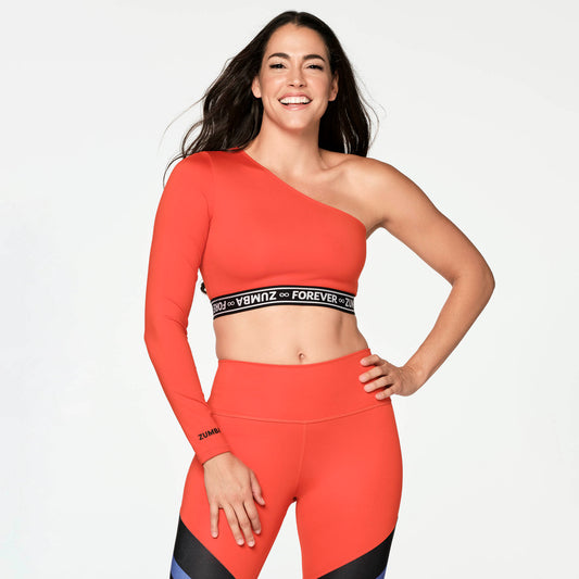 Zumba All Day One Shoulder Crop Top