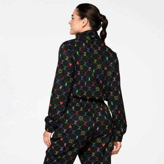 Zumba Happy High Neck Crop Pullover