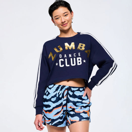 Victory Crew Neck Long Sleeve Boxy Crop Top