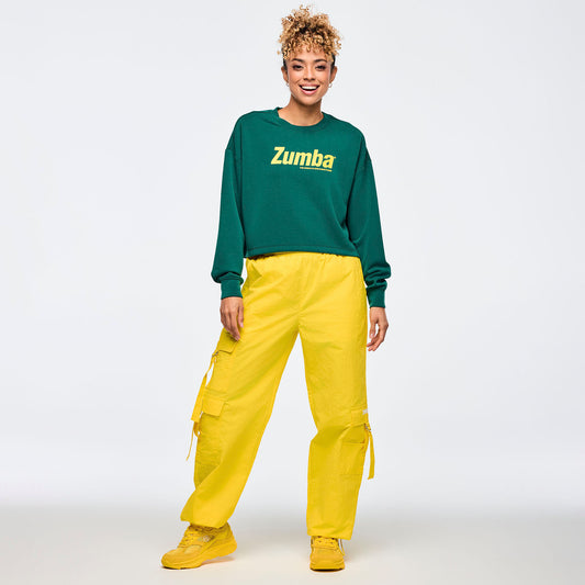 Apres Zumba Modal Long Sleeve Oversized Crop Top