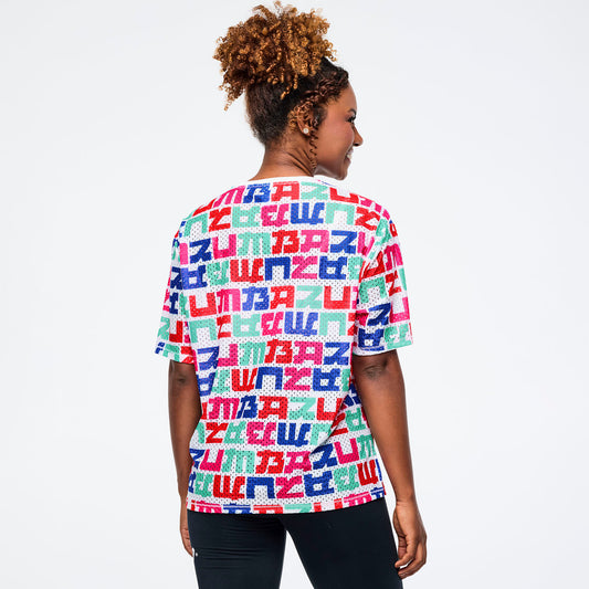 Eastern Flavor Boxy Mesh Top With Side Slits