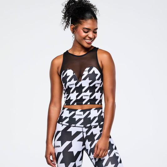 Zumba Amour Z-Lift High Neck Crop Tank