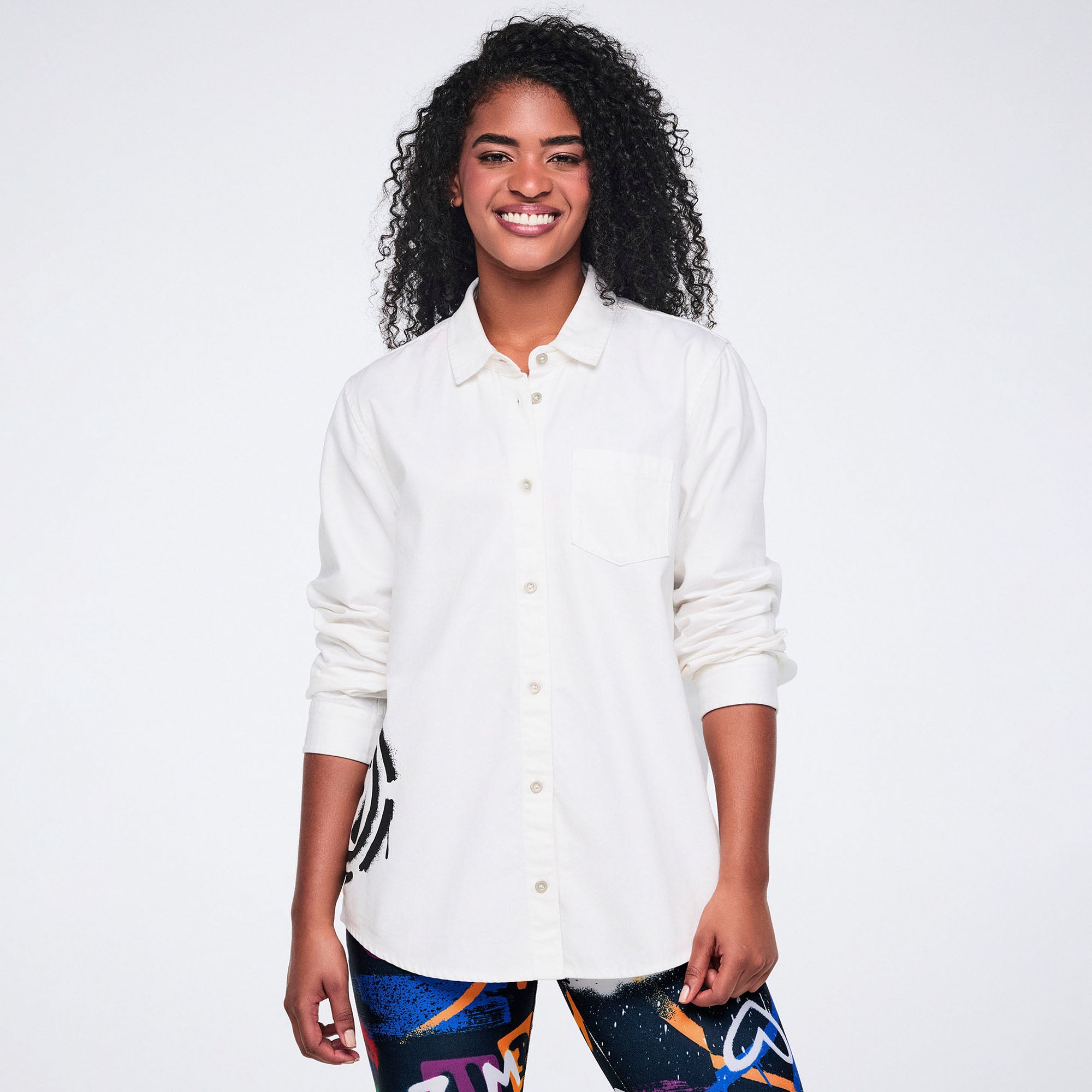 The Colors Long Sleeve Button Down – Zumba Factory