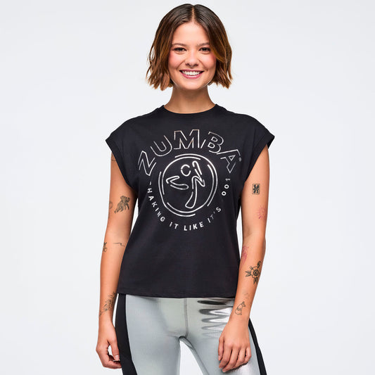 Zumba 25 Extended Shoulder Loose Tank