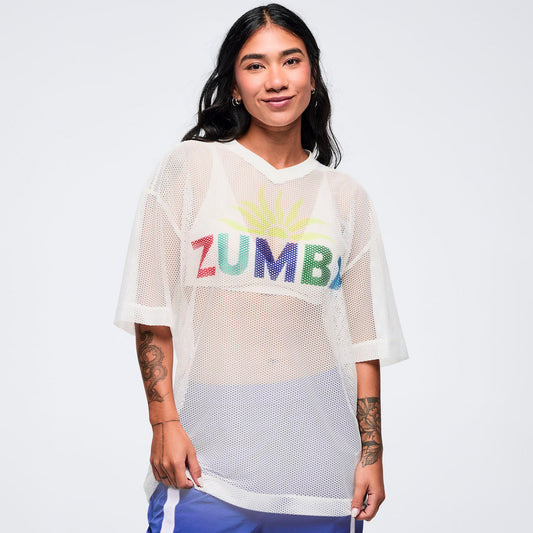 Latin Movement Oversized Mesh Top