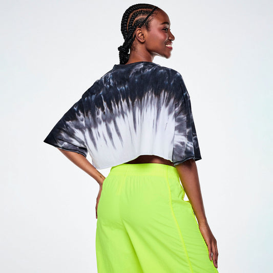 Rock n Roll Boxy Ultra Crop Top - White/Black