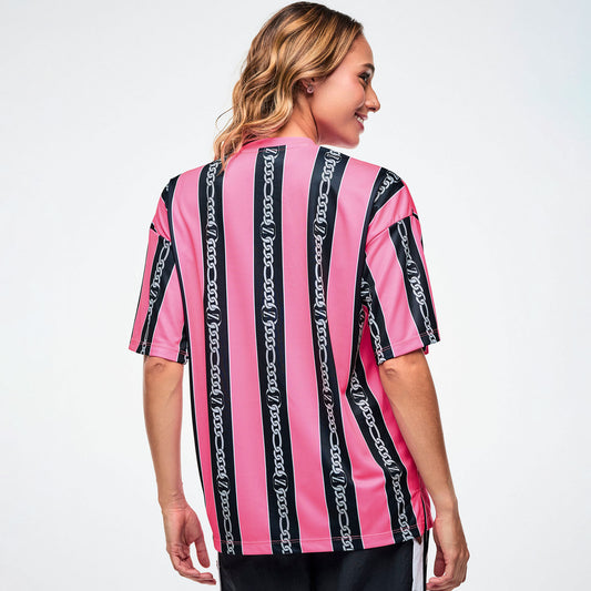 Dale-Z Oversized Drop Shoulder Tee - Pink/Black