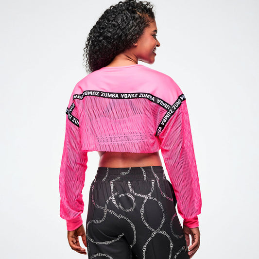 Dale-Z Long Sleeve Crew Neck Crop Top - Gumball