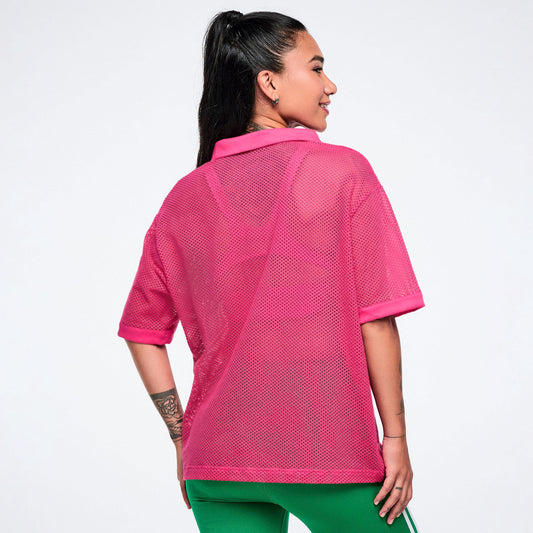 Color Spree Oversized Mesh Polo