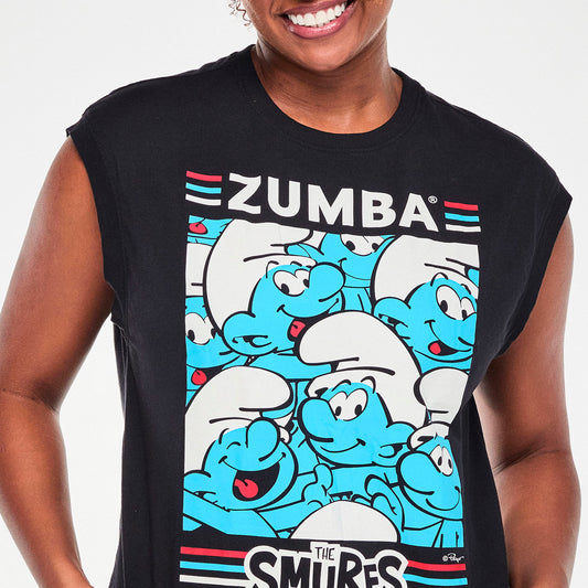 Zumba X The Smurfs Extended Shoulder Loose Tank
