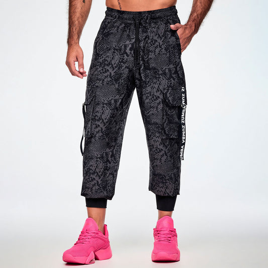 Rock 'n' Roll Men's Woven Cargo Pants - Bold Black
