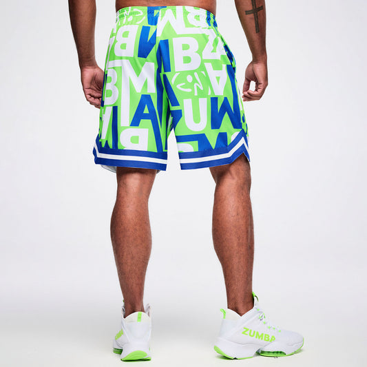 Dale-Z Men's Mesh Shorts - Green/Blue