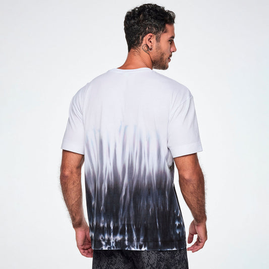 Rock 'n' Roll Unisex Oversized Crew Neck Top - White/Black