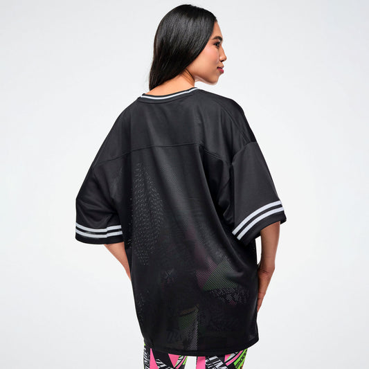 Dale-Z Oversized Sports Jersey - Bold Black